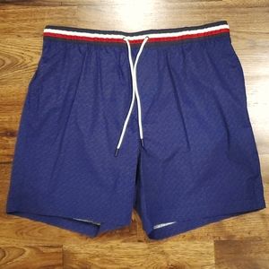Mens Tommy Hilfilger red, white , & blue swim trunks size XXL